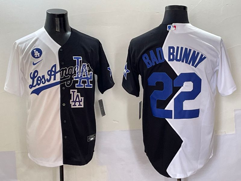 Men Los Angeles Dodgers #22 Bad bunny Black White Game Nike 2025 MLB Jersey style 13->los angeles dodgers->MLB Jersey